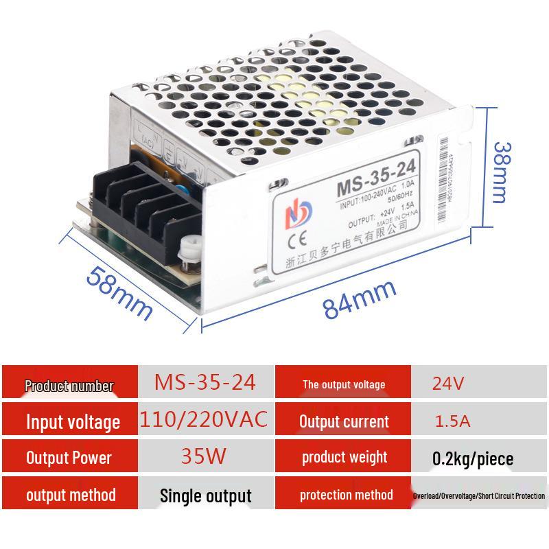 Ultra-thin Compact Switching Power Supply, 35W-12V/24V, for Communication & Industrial Control Equipment