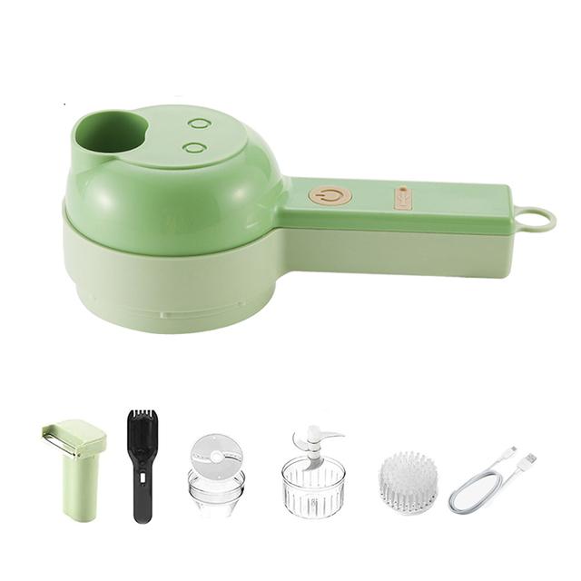 Multifunctional Handheld Electric Vegetable Slicer 4 In 1 Fruit Carrot Potato Chopper Cutting Machine USB Charging Potato Masher