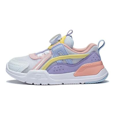 Li Ning Kids Cloud Five Shield Comfortable Daily Non-Slip Wear-Resistant Casual Shoes Kids Shoes White Purple Pink YKNT044-2