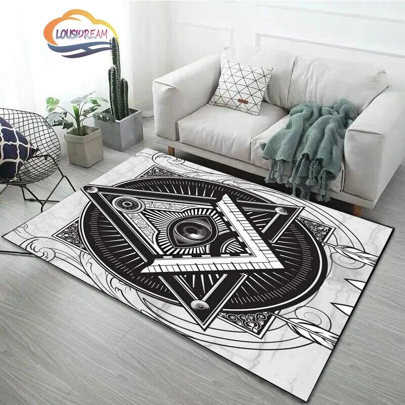 Νεότερο μοδάτο χαλί Freemasonry Χαλί Μασονικό μαλακό χαλάκι πόρτας Χαλιά κρεβατοκάμαρας Freemason Σαλόνι Πόρτα Δάπεδο Χωλ Χαλάκι Χαλάκι γιόγκα