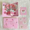 Three-dimensional 3D Surprise Blessing Greeting Card Watercolor Flowers Retro Floral Holiday Message Beautiful Blessing Card Chinese Valentine's Day