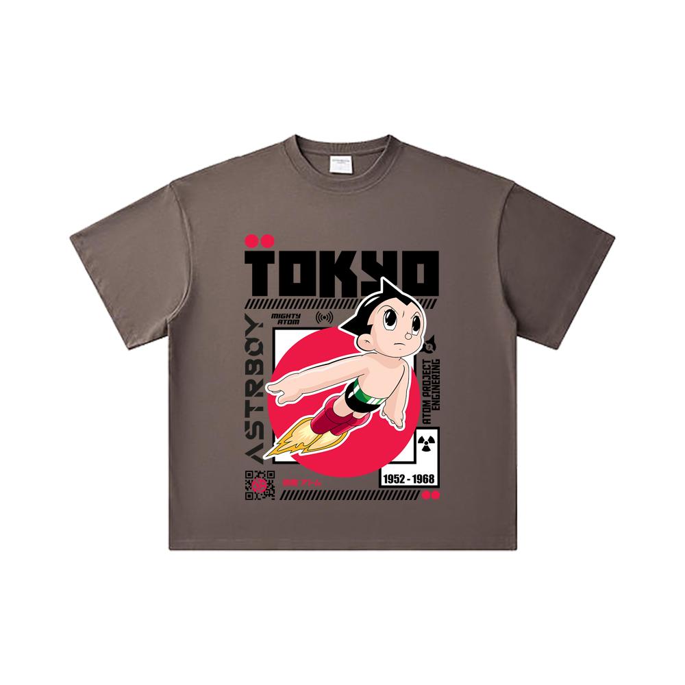 260 GSM Double Yarn 32 Count 100% Cotton Astro Boy V2 Print Unisex Heavy Cotton T Shirt