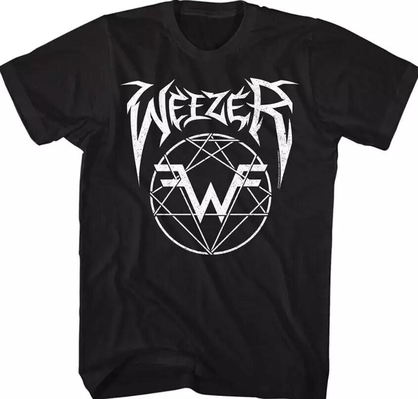 Винтажная черная хлопковая футболка с коротким рукавом с логотипом группы Weezer, Размеры от S до 5XL, Унисекс S