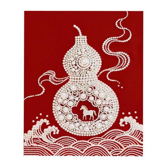 DIY Pearl Painting Kit for Adults Beginners 3D Pearl Art Craft Resin Pearls Pre-Printed Canvas Set for Home Wall Decor Gift Idea