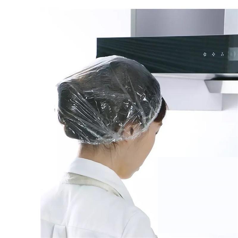 100ks/sada Jednorázová čepice do sprchy PE Prachotěsná Vodotěsná pokrývka hlavy Lázně Salon Hotelové barvivo na vlasy Dámské Elastické čepice Koupelnové doplňky