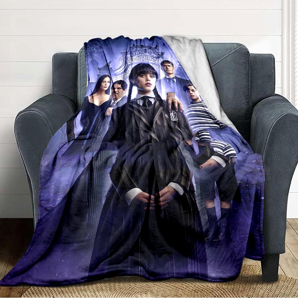 1pc Addams Family Wednesday4 Blanket, Gift, for Men and Women, Soft Blanket, Good for Sofa Bed Couch Travel, Lightweight Flannel Blanket