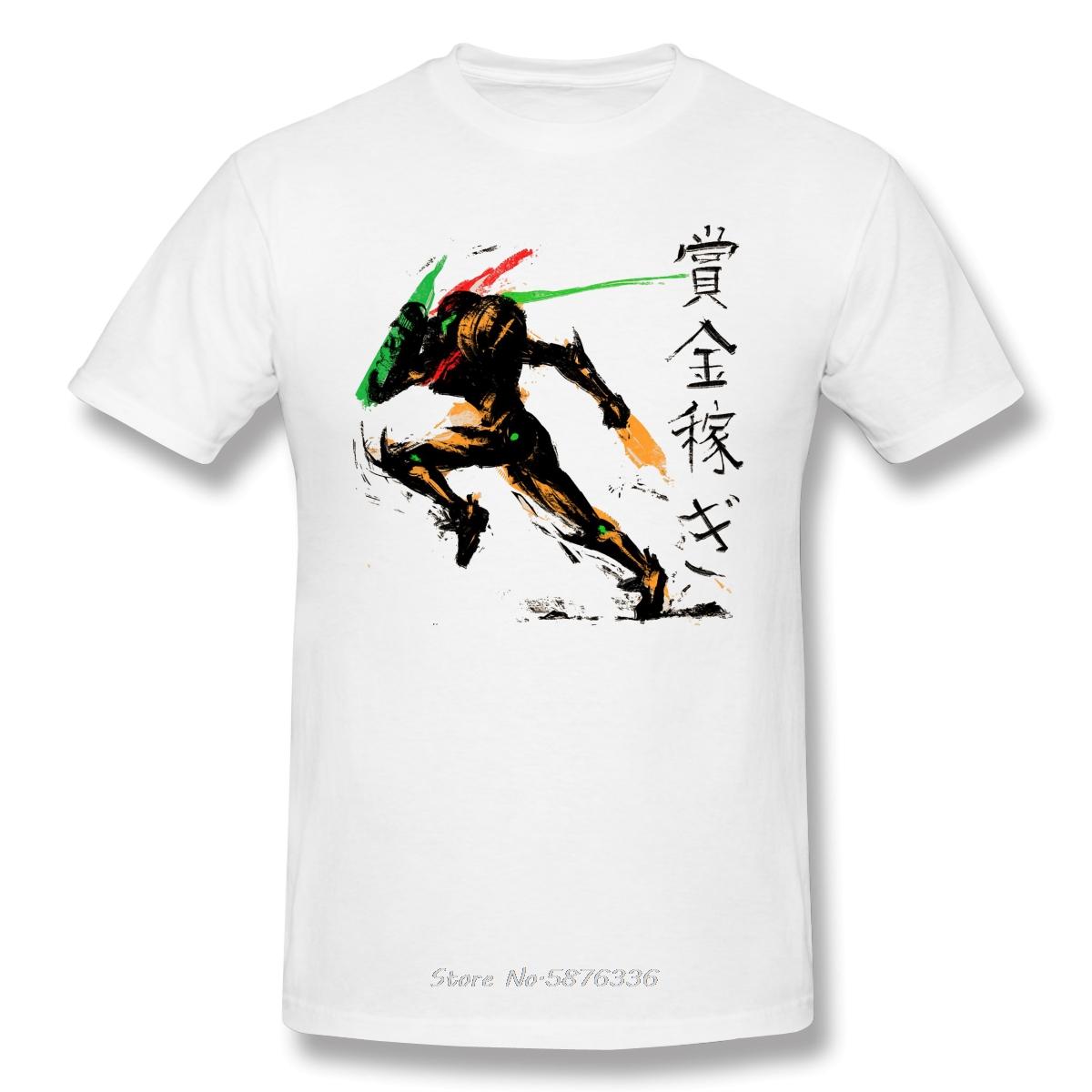 

Men Cotton Tee T Shirt Graphic Plus Size Tops Letter Print Samus Aran Graphic Oversized Short Sleeve Tees Funny Harajuku S