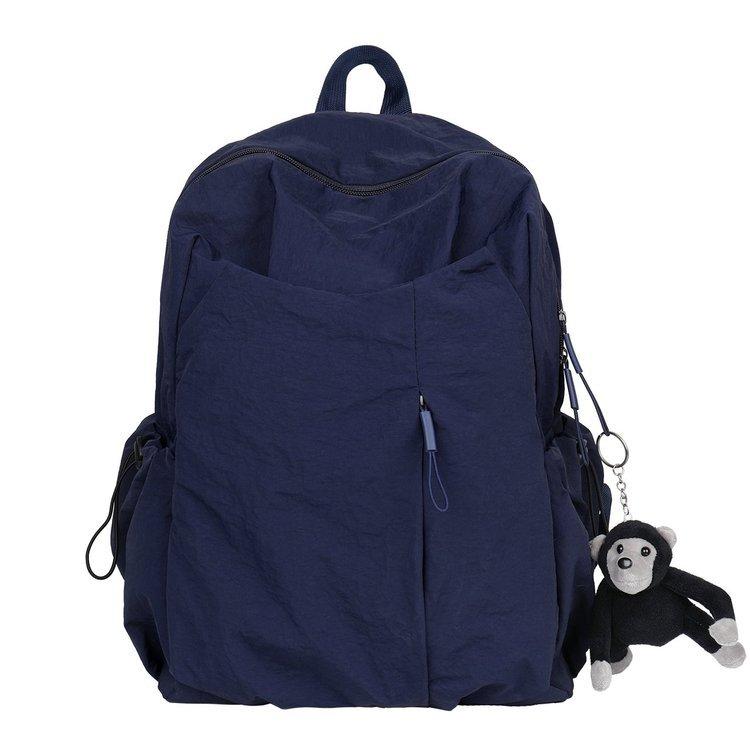 Schoolbag1011 new large-capacity junior high school backpack college student computer bag solid color schoolbag unisex