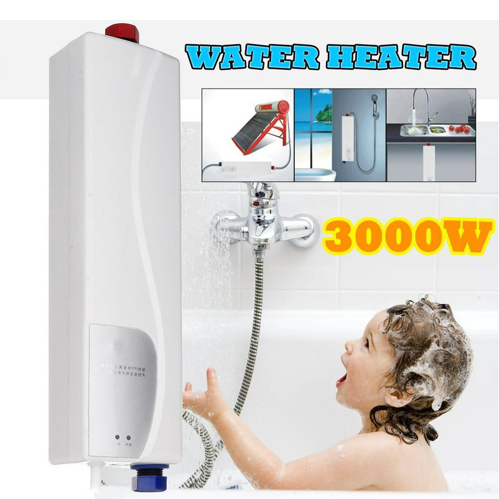 3000W Portable Mini Instant Electric Mini Tankless Water Heater 220V Hot Instantaneous Water Heater System for Kitchen Bathroom