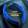 Plush Suede Flocking Steering Wheel Cover - Anti-Slip, Sweat-Absorbing Interior Decoration