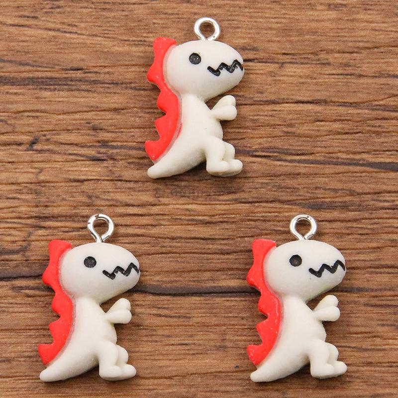 

Милый кулон-динозаврик шести цветов для DIY смоляных и акриловых аксессуаров (14x24мм) - Идеально для ожерелий, браслетов и багажа.