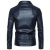Men’s Jackets Faux Leather Lapel Long Sleeves Zipper Slim Fit Retro Motorcycle Jacket Autumn Winter PU Bomber Tops Holiday Casual Outer Wear