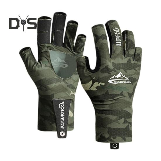 

1 пара перчаток для рыбалки, дышащие, полые, противоскользящие, эластичные, с 5 вырезами, летние перчатки для занятий спортом на открытом воздухе, велоспорт, защита от УФ-лучей, солнцезащитные перчатки L зелёный