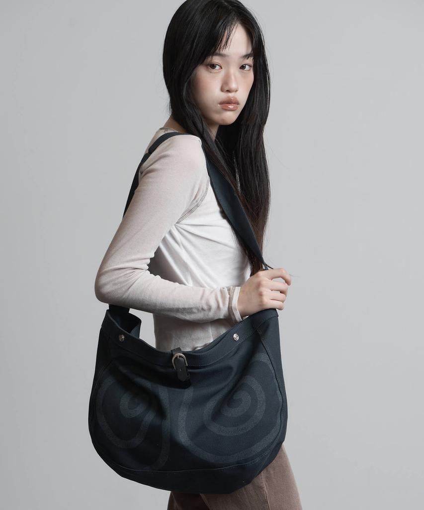 Peanut Loop Spiral Canvas Cross Bag Navy