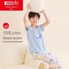 Hongdou Kids' Summer Pure Cotton Short-Sleeve Pajama Set