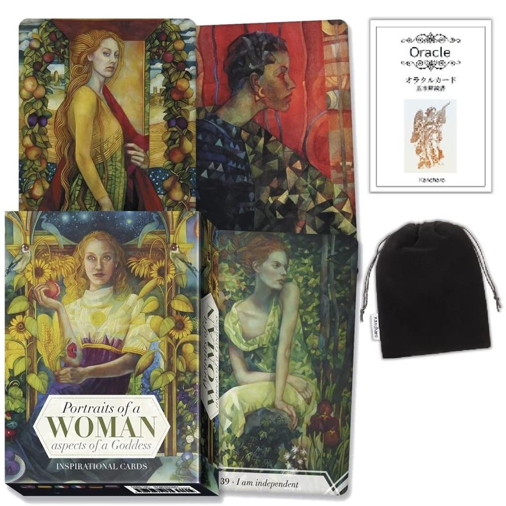 Kancharo Oracle Cards 45 Pieces Tarot Fortune Telling of a Aspects of a Goddess Inspirational Japanese Oracle Card Basic Instructions Pouch Included