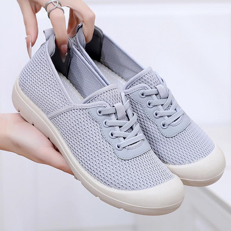 

Women s Breathable Mesh Slip-on Walking Shoes - Soft Sole & Non-slip, Ideal for Spring and Autumn. 35 серый