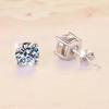 Fin Jewel GRA VVs1Moissanite Earrings 0.8CT/1Ct/2Ct  Round Bright Cut 925 Sterling Silver VVs1Moissanite Stud Earring for Woman