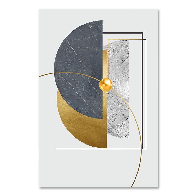 Abstract Golden Geometric Art Pattern Stitching Canvas Print Modern Gold Foil Poster Wall Paintings for Living Room Home Decor