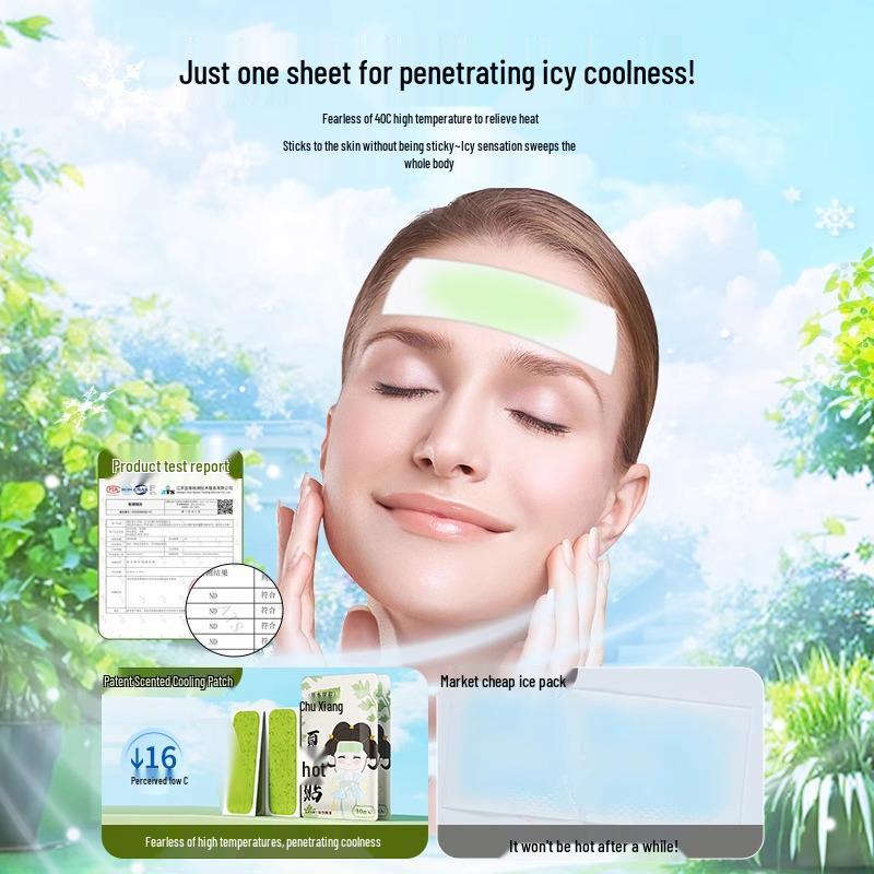 Agastache Cooling Patch: Outdoor Ice Pack for Heatstroke Prevention - Perfect for Summer, Dorms, and Mobile Phone Cooling