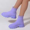 Women Boots Elastic Platform Boots Breathable Spring Summer Heels Botas Mujer Slip On Ankle Boots Elegant Woman Heeled Shoes