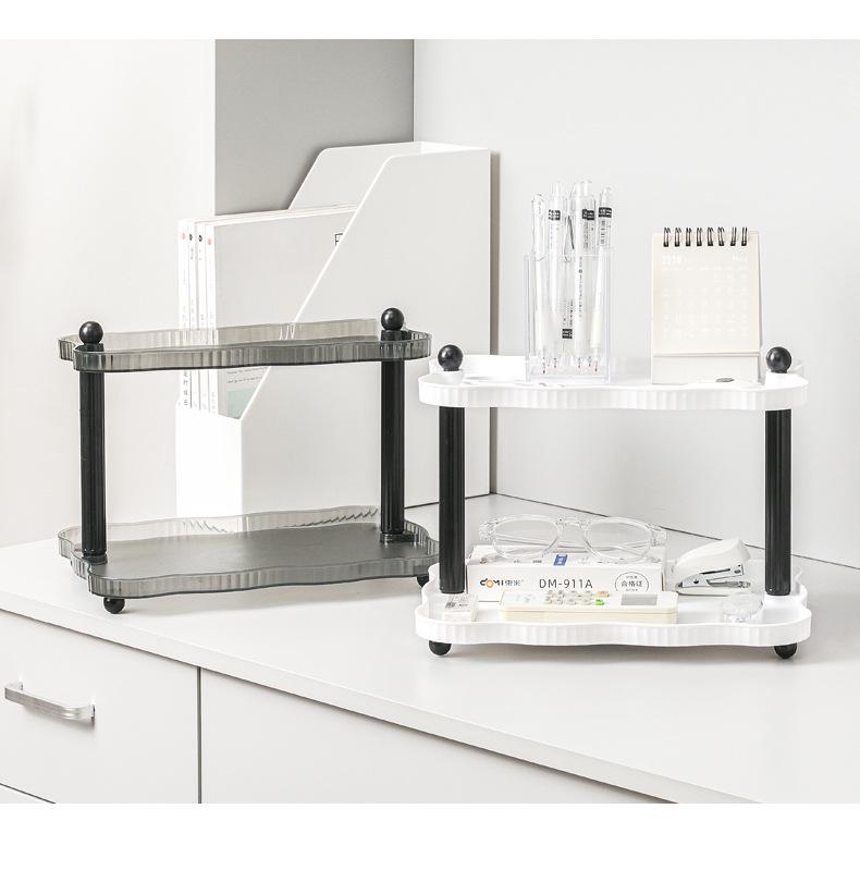 Desktop Double-Layer Multi-Purpose Storage Rack for Dorm or Office