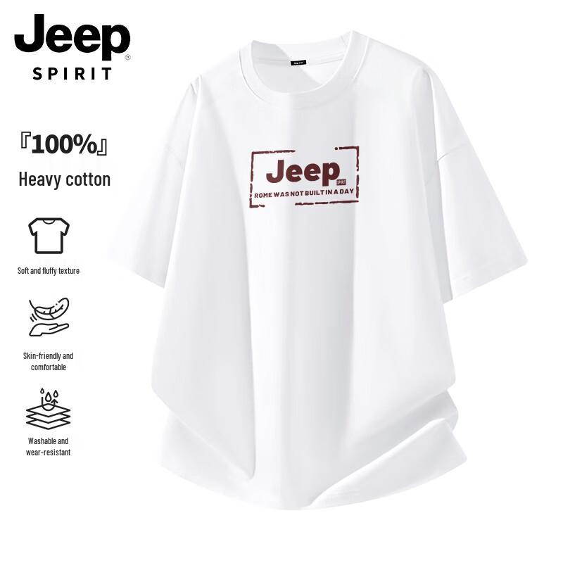JEEP SPIRIT Men s 2026 Summer Cotton Crew Neck T-Shirt L