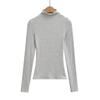 Women's Mock Neck Long Sleeve Slim Fit Top Stretch Solid Color Basic T Shirt