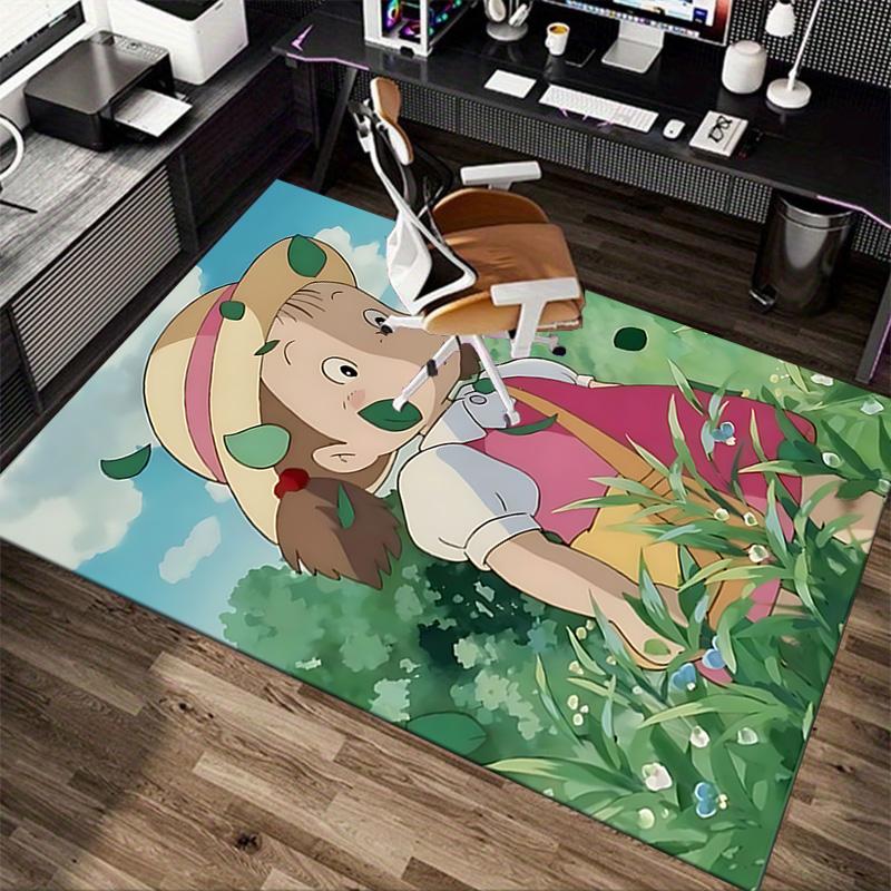 Green Leaves Adventure Carpet For Playroom Bedroom Living Room Sofa Home Decorkids Game Area Rug Nonslip Floor Mat