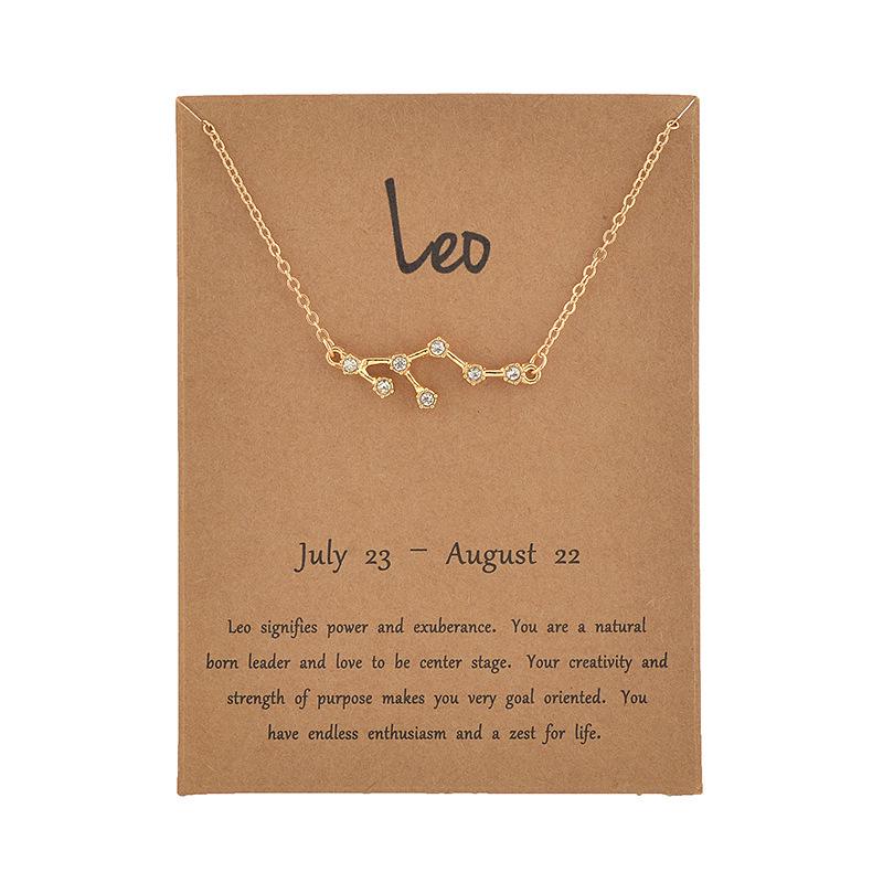 Golden Starry Sky Constellation Rhinestone Necklace: Personalized Zodiac Clavicle Chain