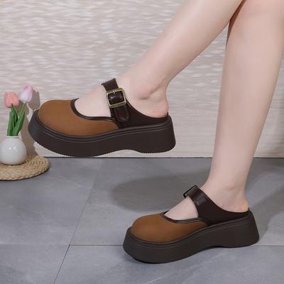 New Platform Fashion Slippers Summer Shallow Sandals Designer Slingback Women Shoes Walking Designer Dress