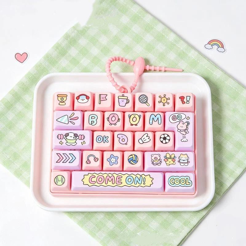 26 Roosters Toetsenbord Keycap Fidget Clicker 1STuks Stille Klik Anti-angst Speelgoed voor Klaslokaal Kantoor Thuisgebruik Volwassenen Kinderen