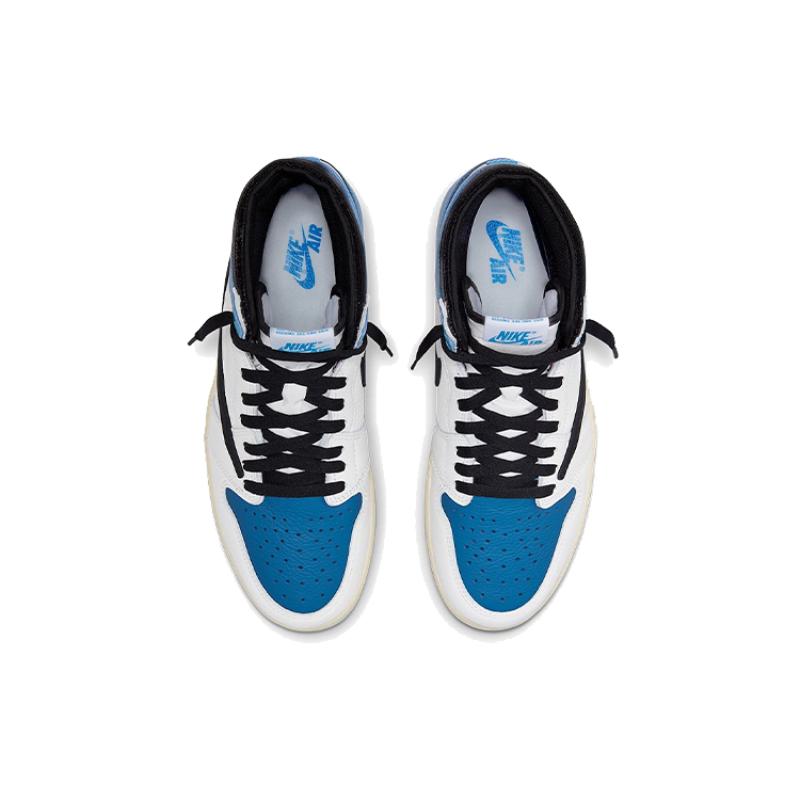 Air Jordan 1 Retro High X Fragment Design X Travis Scott 'Sail Black Military Blue' Jordan DH3227-105