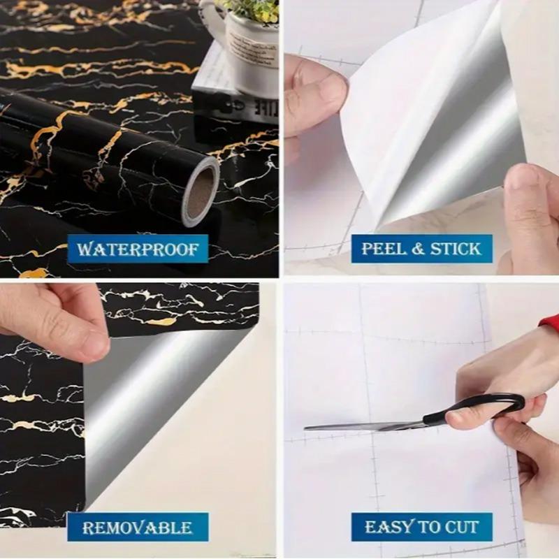 Waterproof oil proof kitchen and living room decoration wallpaper marble colored PVC stickers