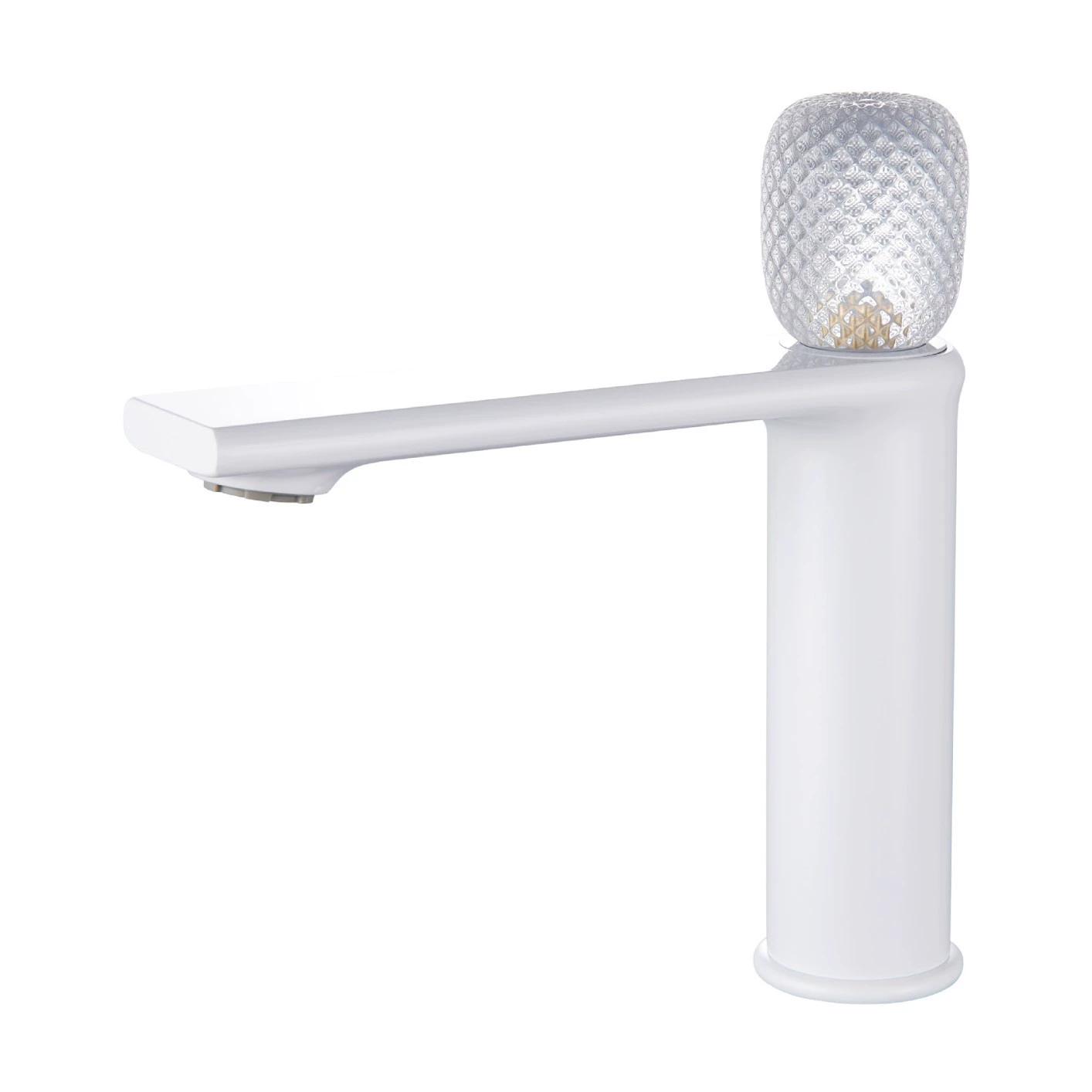 

Basin Faucet Lavatory Mixer Tap Brass Bathroom LED Crystal Lever Sink faucet Gray Sink Mixer White Tap New Arrival белый