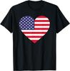 American Flag Heart 4th of July USA Love Patriotic Pride T-Shirt