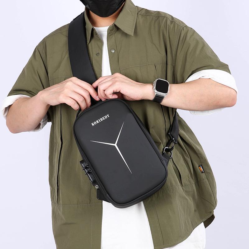 Men's Anti-theft Chest Bag with Buckle - Trendy Crossbody for Outdoor Sports & Cycling
