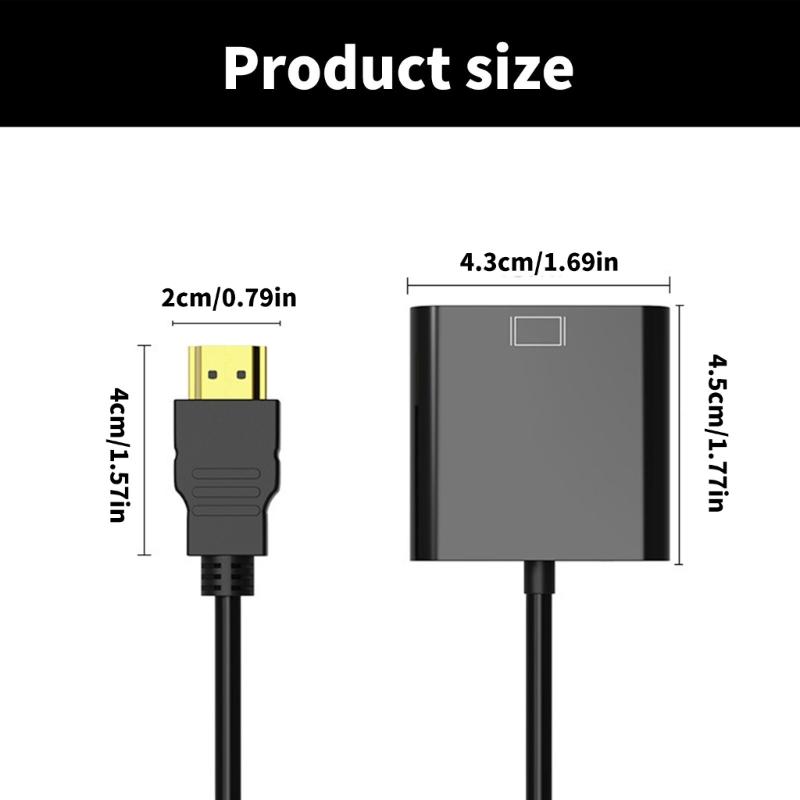 VGA-Adapter, Vergoldeter Anschluss, Schnelle Übertragung, Hohe Auflösung Für Desktop, Laptop, HDTV, Video-Unterstützung
