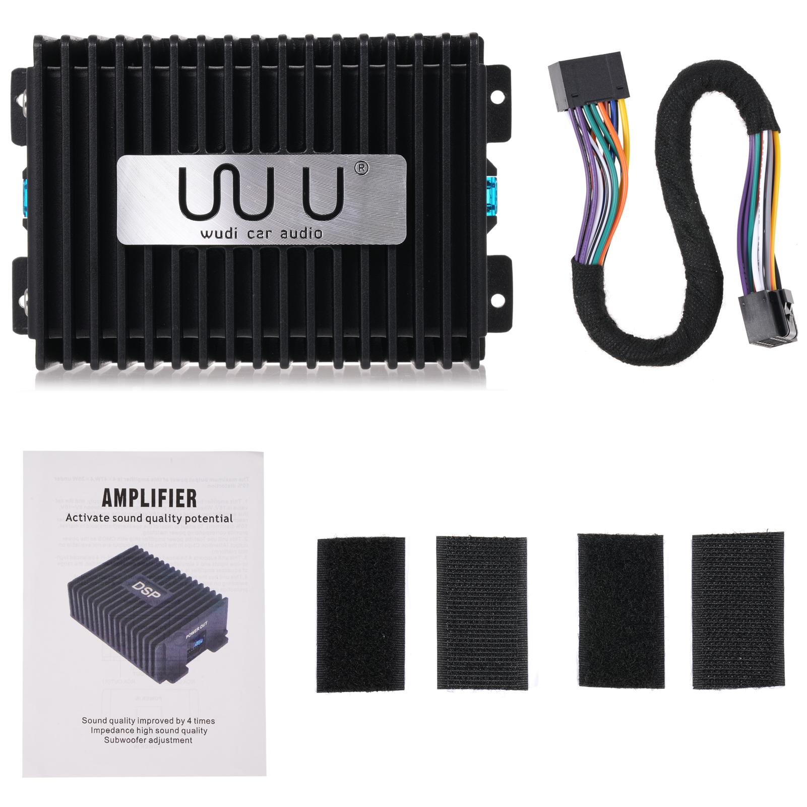 

Wudi 4-канальный автомобильный аудиоусилитель, 4*47 Вт усилитель для автомобильной стереосистемы Android, класс AB, 2 Ом стабильный чёрный