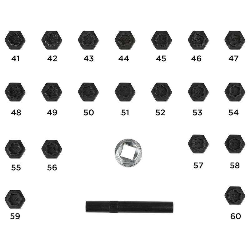 22Pc Wheel Locking Nut Key Socket Sets For BMW 1 3 5 6 & 7 Series 1/2" Drive Key Socket 041-060 Wheel Anti-Theft Screws Remover