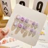 Mrefict Girls Resin Press-On Nails Set – Pre-Glued Full Cover Fake Nails for Kids – Multicolor, Mini Nails with Relief Art – Easy To Stick & Remove