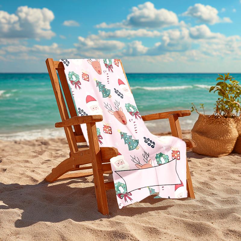 Ultra-Soft Beach Towel with Christmas Theme,Ideal for Pool - Camping, Diving - Perfect Travel Essential, Vibrant Beach Towel.