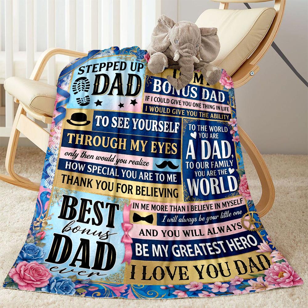 Love Letter Dad Blanket Ultra-Soft Perfect for Couch Chair Sofa for All Occasions Stylish Decor Gift for Travel Home Birthdays