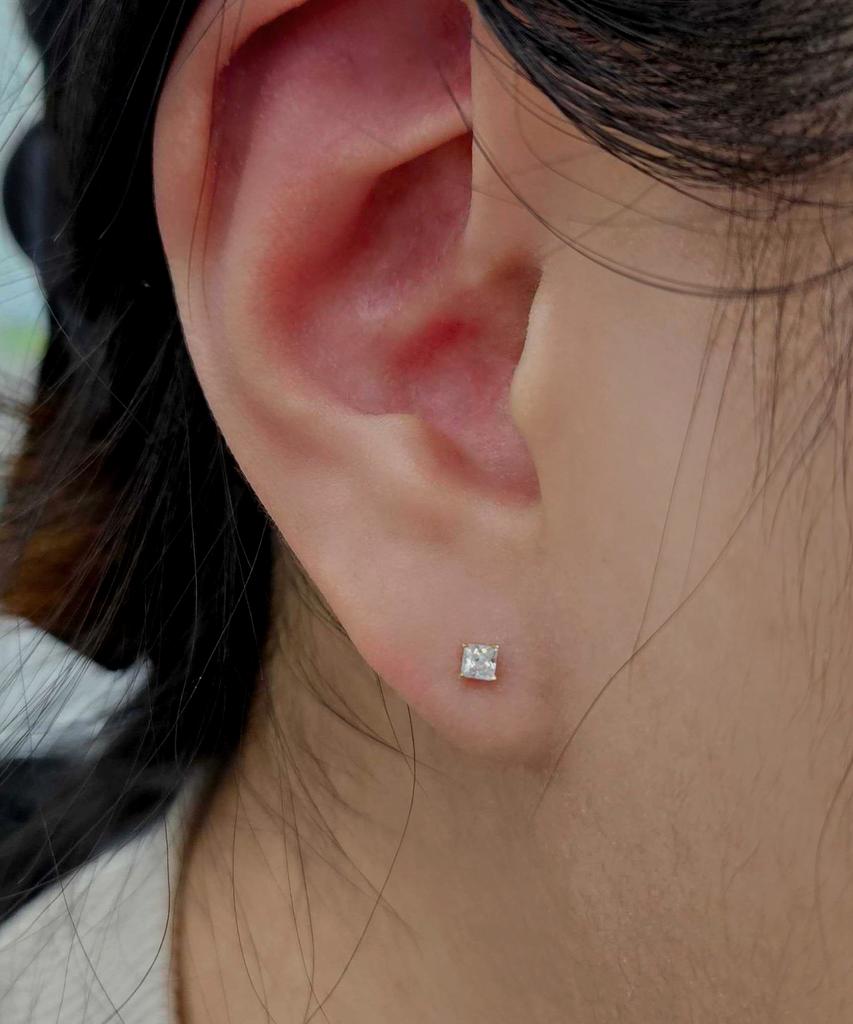 Helene Jewelry 14K Square Cubic Earrings