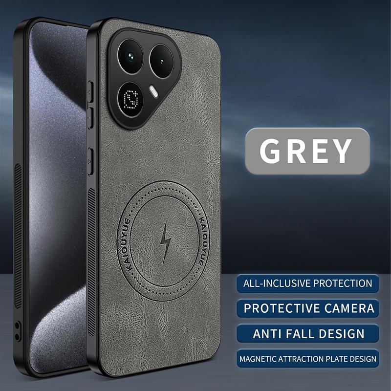 Leather Texture Wireless Charging Magnetic Case For Tecno Pova 8 Pova8 5G ShockProof Phone Cover