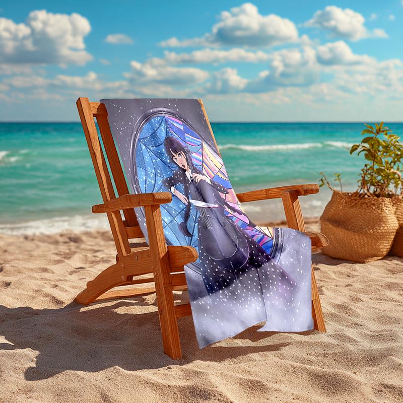 1Pc Spider Web Cello Dream Beach Towel, Quick Dry, Multi-Use for Beach Pool Gym Yoga Home Travel, Christmas, Halloween, Xmas Gift M929334