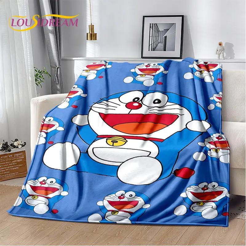 Coperta morbida in peluche cartone animato anime Doraemon, coperta in flanella per soggiorno camera da letto letto divano picnic, copertura calda per bambini