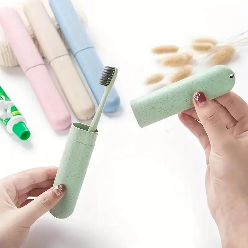 1pcs Portable Dustproof Toothbrush Case Holder Plastic Toothbrush Container Storage Box Suitable For Daily And Travel Use