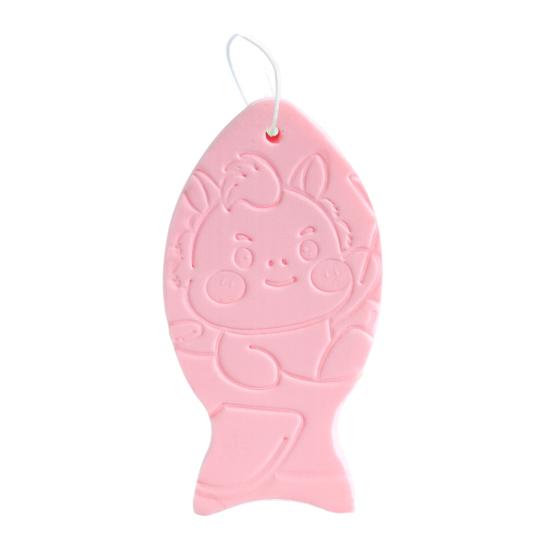 1/4Pcs Exfoliating Bath Sponge 3D Ultra Soft Body Scrubber Sponge Fish Shape Dead Skin Remover Reusable Bath Scrubber with Lanyard