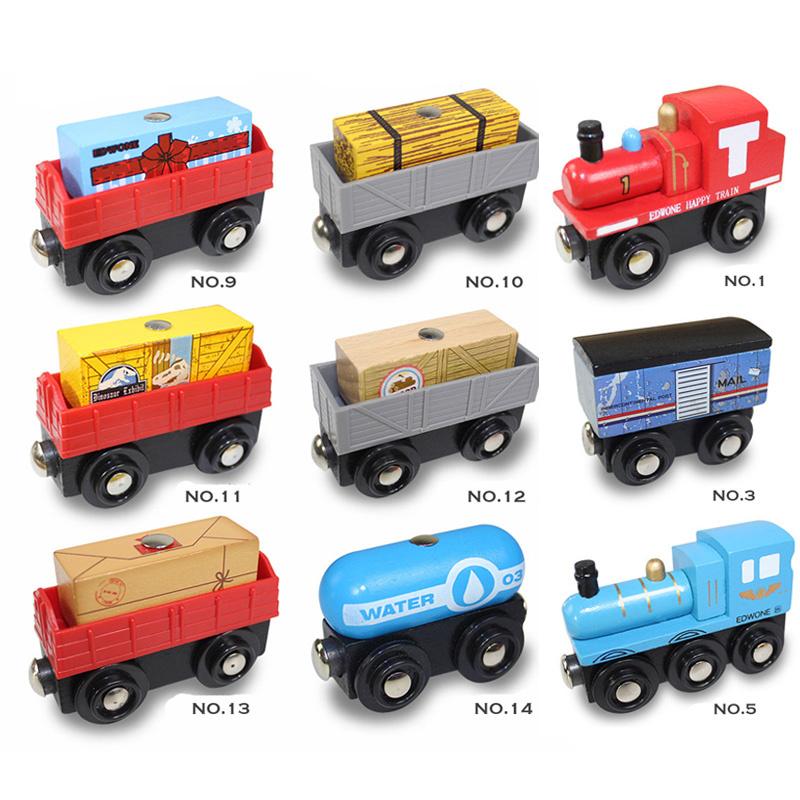 1pcs Magnetic Train Toys Wooden Train Locomotive Car Truck Railway Accessories Fit for Wooden Tracks Toys for Kids Gifts